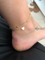 Rose Gold Stainless Anklet Chain Heart Charms Foot Chain Fashion Anklet Jewelry ( Best Gift Ever). 