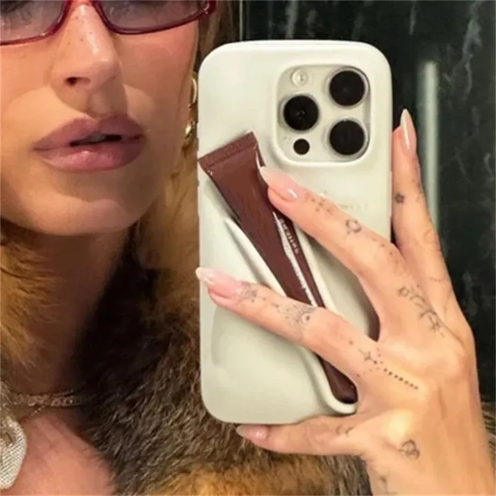 Luxury%203D%20Lip%20Gloss%20Make-up%20Phone%20Case%20For%20iPhone%2015%2014%2013%2012%2011%20Pro%20Max%20Plus%20INS%20Hailey%20Cute%20Lovely%20Lens%20Protection%20Soft%20Cover%20-%20Image%202