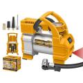 Ingco Power Tools Auto Air Compressor For Car And Bike With 1PCS LED Light - 3M Cord - & 1Pcs Battery Clips & 4pcs Nozzle Adapters. 