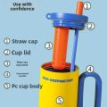 Durable Stainless Steel Tumbler with Handle and Straw 720ML Vacuum Straw Cups With Handle Insulation Or Cooling Vacuum Cup. 