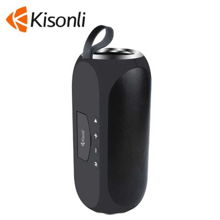 Kisonli Q9S 16W Portable BT Speaker | Wireless Speaker |  High Bass | Phone Bracket | 5 Hours Playtime | Splash-Proof | USB/AUX/TF/FM Support