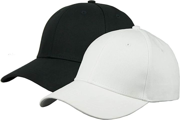 Unisex Cotton Adjustable combo black and white Cap Plain Hat
