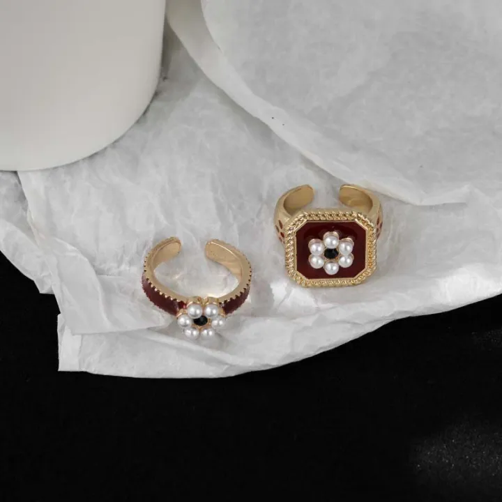 %E3%80%90Recently%20popular%E3%80%912-piece%20set%20~%20Food%20Finger%20Ring%20Retro%20Ins%20Fashionable%20Pearl%20Opening%20Ring%20Women's%20Niche%20French%20Court%20Elegant%20Flower%20Ring%20-%20Image%202