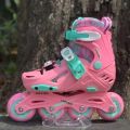Lescaul Kids Skate Shoes | Pink Roller Skate Shoes for Girls & Boys | Stylish Sneakers with Wheels | Size 28–31. 