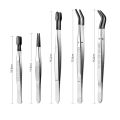Accessories Non Marring Long Tweezers Tools Stainless Steel PVC Coated Tweezers Set Rust-proof Long Bent Tweezers. 