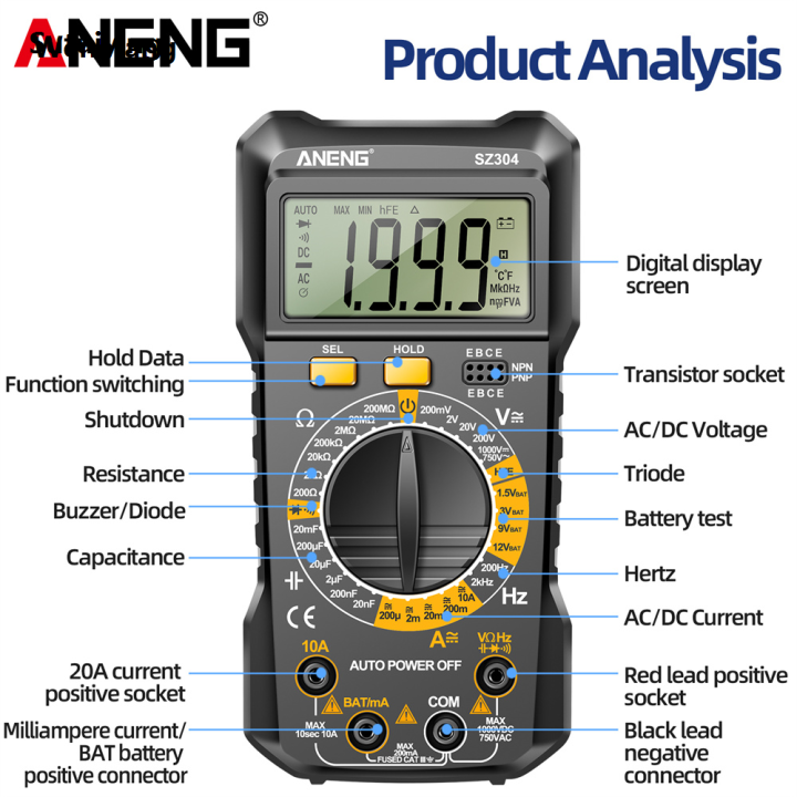 Wenefang%20Sutuiying%20ANENG%20SZ304%20Multifunction%20Digital%20Multimete%20True%20RMS%20Handheld%20High%20Original%20Portable%20Precision%20Tester%20NCV%20AC/DC%20Votage%20Current%20Resistance%20Ohm%20Tool%20-%20Image%203