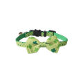 St.Patrick's Day Cat Collar With Bow Tie And Bell Breakaway Cat Collar Adjustable Safety Kitten Collar For Girls Boys Male. 