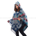 Woolen Hooded Poncho For Women. 