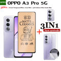 BLKNAIM 3in1 OPPO A3Pro 5G Full Cover matte ceramic film Screen Protector For OPPO A3Pro 5G ceramic Glass Tempered Glass lens film Carbon fiber back film. 