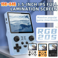 RGB20S Retro Game Console Handheld Video Game Console Easy To Use 16G+64G 3.5 Inch IPS Screen Open Source System (White). 