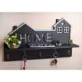 Aeromax Beautiful Home Wooden Wall Self 5 Hook Key Holder In Matt Black. 