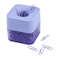 New Two-Color Paper Clips in Elegant Magnetic Frosted Square Clip Holder, 28mm, 130 Clips Per Box Durable. 