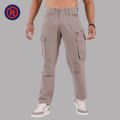 Nepster Mud Grey Solid Premium Cotton Box Zipper Cross Cargo Pant For Men - Fashion | Cargo Pants For Men | Men's Wear |. 
