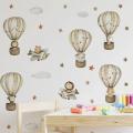 Cartoon Animals Elephant Giraffe Hot Air Balloon Wall Sticker for Kids Boys Girls Baby Room Decoration Children Wallpaper. 