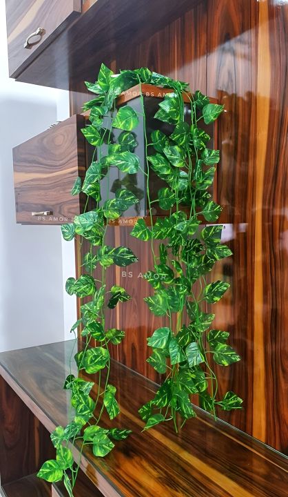 Artificial%20Rubber%20Money%20Plant%207.8%20Ft%20(87%20Inches)%20Lahara%20For%20Decoration%20Home%20And%20Wall%20Decor%20And%20Fairy%20Light%202%20Meter%20For%20Lahara%20-%20Image%203