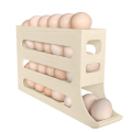 30 Eggs Egg Holder for Fridge -Auto Rolling Fridge Egg Organizer, Space-Saving Egg Dispenser Holder,4 Tiers Fridge Easy Install Easy to Use White. 