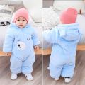 Jumpsuit Cute Baby Fleece Long Hooded Warm Infant Sleeve Romper Cartoon Girls Boys. 