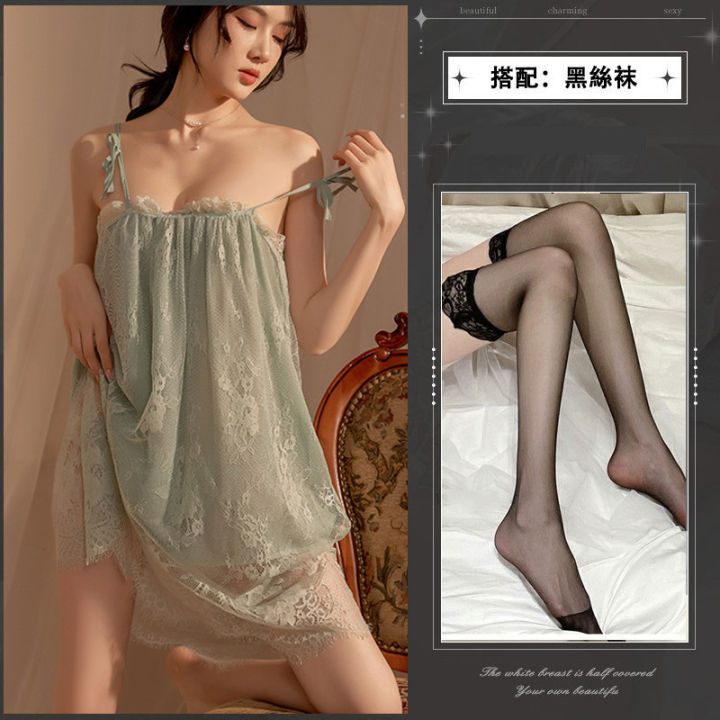 Home%20Lace%20Suspenders%20Nightdress%20Women%20Hot%20Transparent%20Europe%20and%20America%20Temptation%20Pajamas%20Plus%20Size%20Lingerie%20Proxy%2077%20-%20Image%205