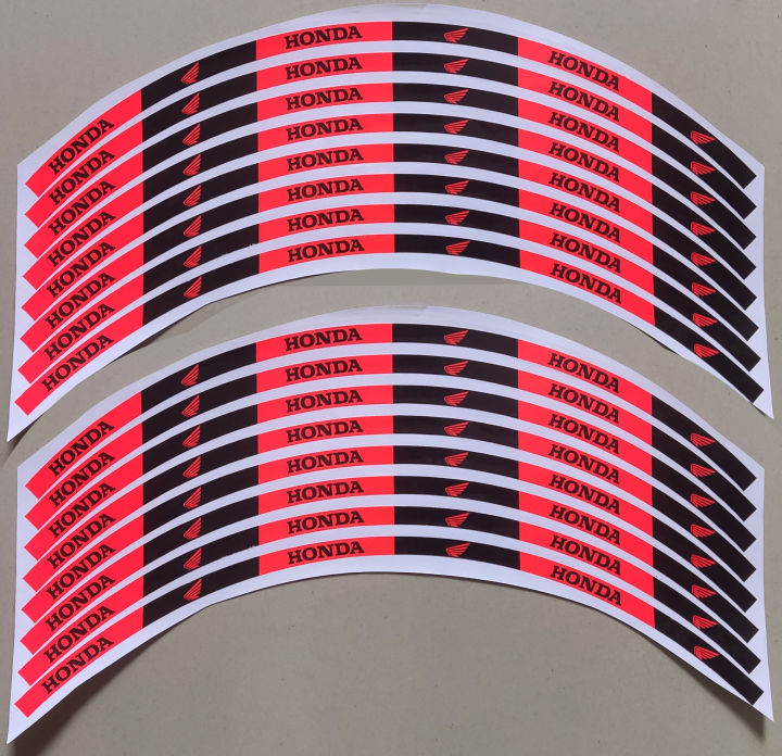 Honda Reflective Vinyl Rim Stickers For Motorcycles / Suitable For All Bikes / 16 Pcs Sticker For Both Wheels (8mm Width)
