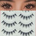 5 Pairs Pack Japanese Cosplay False Eyelashes Faux Mink Thick Manga Anime Lashes Dramatic Doll Strip Lashes for Women. 