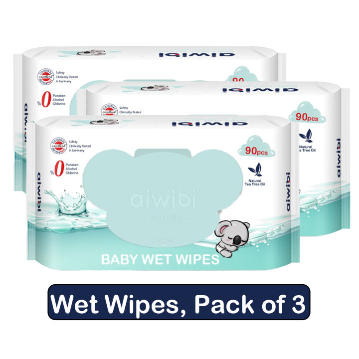 Aiwibi Wet Wipes 90 Pcs Pack of 3