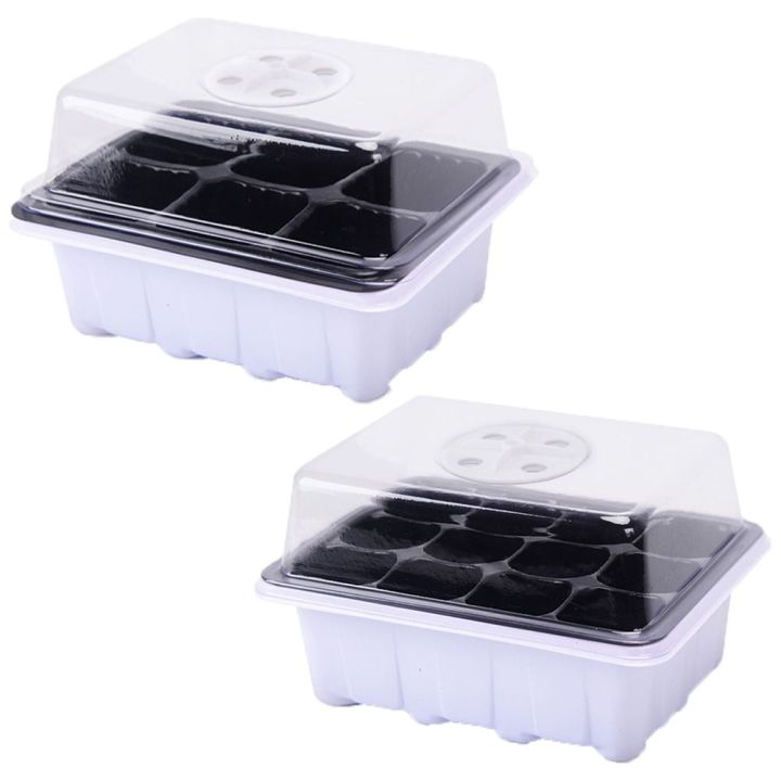 2Pcs Greenhouse With Clear Cover Breathable Plastic Sprout Plate Lids ...