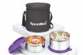Signoraware Executive Stainless Steel Lunch Box Set 2 with bag | Stainless-Steel Leak-Proof Containers | Full Meal Boxes (Container Size 350mlx1 | 500mlx1 | Violet) code-3503. 