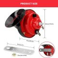 2Pcs Motorcycles Modification 12V/24V Loud Car Horn 300DB Super Loud Air Horns Replacement Kit Red Waterproof Motorcycles Speaker Universal. 
