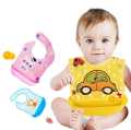 Baby Stuff Waterproof Food Grade Silicone Bib/ Baby Cute Cartoon Adjustable Bib. 