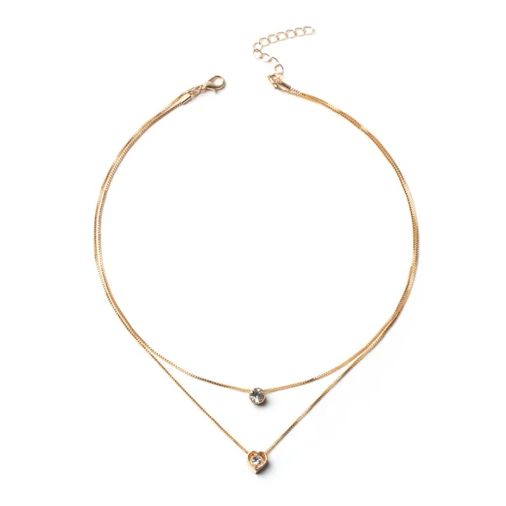 Enacolor%20Delicate%20Zircon%20Heart%20Water%20Drop%20Pendant%20Necklace%20for%20Women%20Bilayer%20Golden%20Metal%20Clavicle%20Chain%20Jewelry%20Accessories%20New%202024%20-%20Image%206