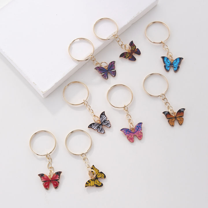 8pcs%20Boho%20Butterfly%20Keychain%20Cute%20Summer%20Animal%20Key%20Chain%20Ring%20Purse%20Bag%20Backpack%20Charm%20Earbud%20Case%20Cover%20Accessories%20Girls%20Gift%20-%20Image%202