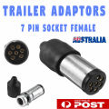 7 Pin Round Male Trailer Towing Converter Tow Bar Adaptor For Caravan Car. 