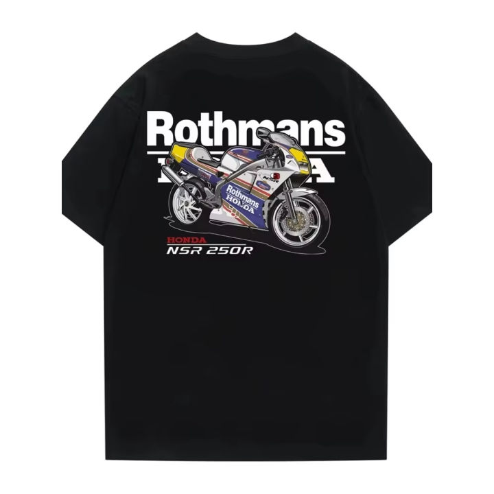 HOT%20New%20Men's%20and%20Women's%20T-shirts%20Honda%20Two-punch%20Bed%20Fire%20Fighting%20Vehicle%20NSR250P4%20L%20HRC%20Co%20Brand%20Harajufeng%20Y2k%20Short%20Sleeves%20-%20Image%205