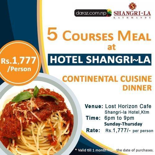 Shangri-La Dinner Coupon - Continental Cuisine