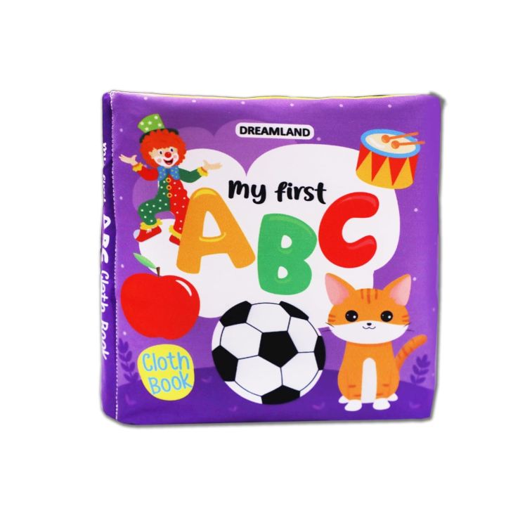 Dreamland Baby My First Cloth Book ABC with Squeaker and Crinkle Paper Cloth Books for Toddler Kids Early Development Cloth Book