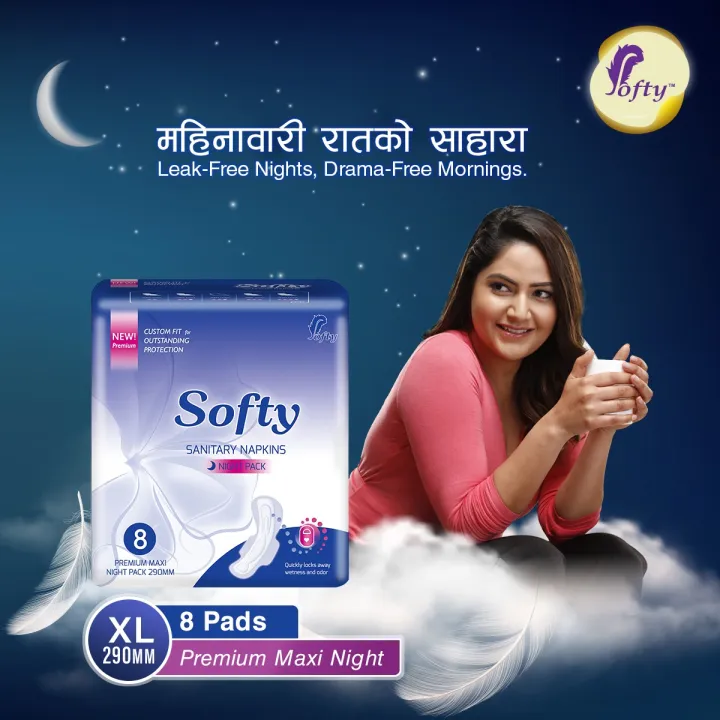 SOFTY%20Sanitary%20Napkins%20Night%20XL%20290mm%208pads/Pack.%20Rash%20Free%20-%20Image%202