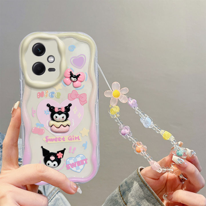 For%20Xiaomi%20Redmi%20Note%2012%20Pro+%205G%20Phone%20Case%203D%20Cute%20Animal%20Cartoon%20Patterns%20+%20Beautiful%20Flower%20Bracelet%20Soft%20Case%20-%20Image%207