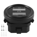 12V/24V/36V/48V/72V LED Digital Battery Status Charge Indicator with Hour Meter Gauge Black. 