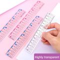 Creative Transparent Ruler With Wavy Line Preventing Myopia Scale Ruler Plastic Drawing Measurement Tool School Office. 