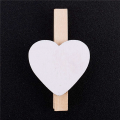 NAMUNY 4X Small Mini Wooden Clothes Pegs / Decorative Pegs with Hearts , White. 