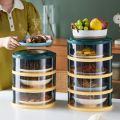 Multifunctional Stackable Insulation Dish Cover Dust Bugs Transparent Food Keeper Anti Cross Flavor Multi Layer Food Cover for Dishes Storage. 