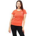 Doro Orange Cotton Round Neck Half Sleeve Side Printed T-Shirt For Women. 