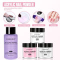 40ml Crystal Liquid With 45ml Acrylic Powder Set Lnclude Pink White Transparent Acrylic Powder Kit Suitable Beginner Nail Kit. 