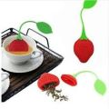Red Strawberry Shape Silicone Herbal Green Tea Infuser Filter Strainer. 