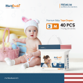 MumBuds USA ZIPLOCK Tape Style Diapers Size-3 M (7–12 kg) 40 Pcs (Pack of 6) | Ultra Thin, Soft & Breathable Baby Diapers. 