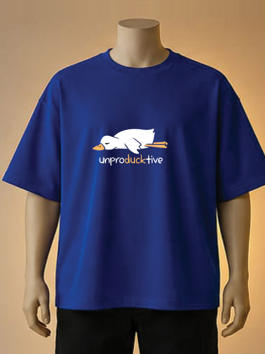 "Unproducktive"%20Lazy%20Duck%20Graphic%20T-Shirt-Black,%20Brown%20,%20Blue,%20Cream,%20Maroon%20-%20Image%203