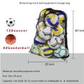 Heavy Duty Mesh Ball Bag Adjustable Sliding Drawstring Drawstring Sport Equipment Storage Bag for Basketball Soccer Sports Beach and Swimming Gears. 