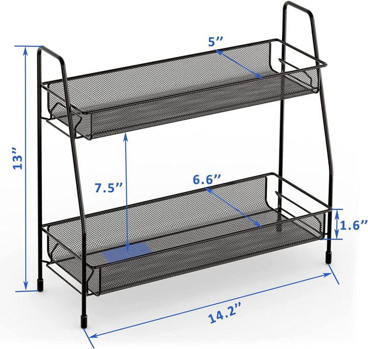 Spice Rack Organizer for Countertop 2 Tier Bathroom Shelf Desktop ...
