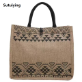 Sutuiying New Large Capacity Solid Color Linen Handheld Fashion Commuter Hot Selling Tote Women's Bag GJCUTE | Fashion New Design hand bag. 