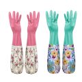 3 Pair Household Latex Cleaning Gloves Apron, Dish Washing Gardening Laundry Kitchen Rubber Long Gloves Without Fluff Inside Single. 